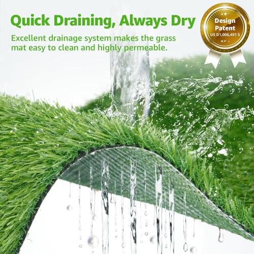 Dog Grass Large Potty Patch, Dog Litter Boxes Artificial Grass Bathroom Turf for Pet Training, Washable Puppy Pee Pad, Perfect Indoor/Outdoor Portable Potty Pet Loo (Tray system-35X22.6)