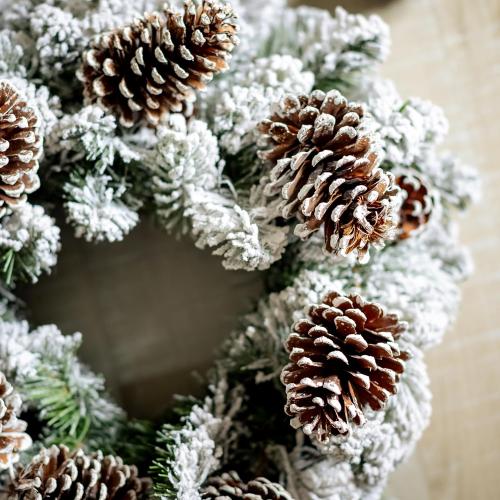 10 Pieces Large Christmas Pine Cones Decorations Picks - Frosted Snow Pine Cones for Christmas Tree, Garland Wreath Ornaments Home Decorating Pinecones Winter Holidays