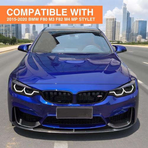 4pcs Front Bumper Lip Splitter Spoiler Compatible with 2015-2020 BMW F80 M3 F82 M4 F83 M4 MP Style, Car Body kit Accessories Front Lip Splitter (Carbon Fiber)