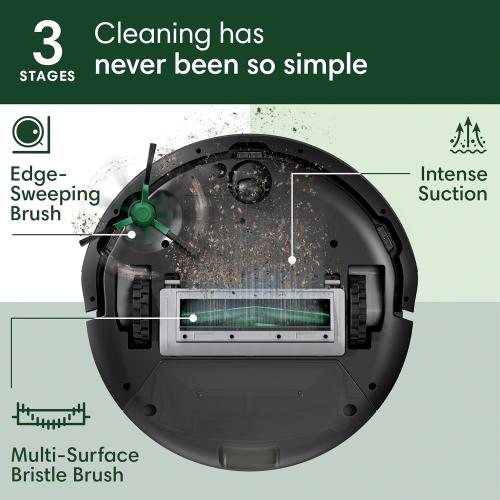 iRobot Roomba 104 Vac Robot Vacuum - Intense Power-Lifting Suction, Smart & Fast Home Mapping, Ideal for Pet Hair, LiDAR Navigation, Multi-Surface Cleaning, Cleans in Neat Rows, Self-Charging