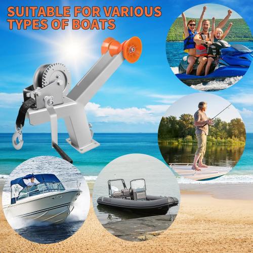 Size 3x4 Adjustable Boat Trailer Winch Post with 1200LB Boat Winch ,Winch Stand with Boat Roller for 3 W x 4 H Trailer Tongue ,Winch Mount for Speedboats, Fishing Boats & Motorboats