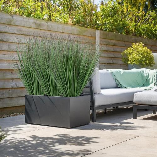 24 Bundles Artificial Grass Plants Outdoor 27.5in, Fake Tall Grass | UV Resistant, Faux Greenery Stems, Wheat Grass, Fake Bushes Shrubs Plant, For Patio Windows Box Garden Office Home Decor