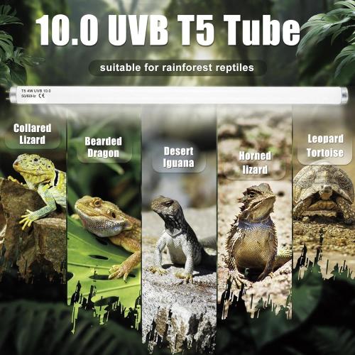 T5 HO UVB 10.0 Reptile Replacement Tube, 39W 34 in Linear Fluorescent Lamp, for Tropical Reptiles