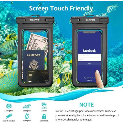 3 Pack 8.5“ Waterproof Cell Phone Pouch - Underwater Dry Bag Case Lanyard - Water Proof Clear Holder Protector for iPhone 16 15 14 Pro Max Plus Samsung Galaxy S25 Ultra Note for Beach Swimming