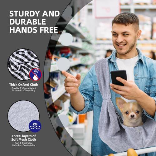 Dog Carrier Sling - Reversible Puppy Carrier (Black)