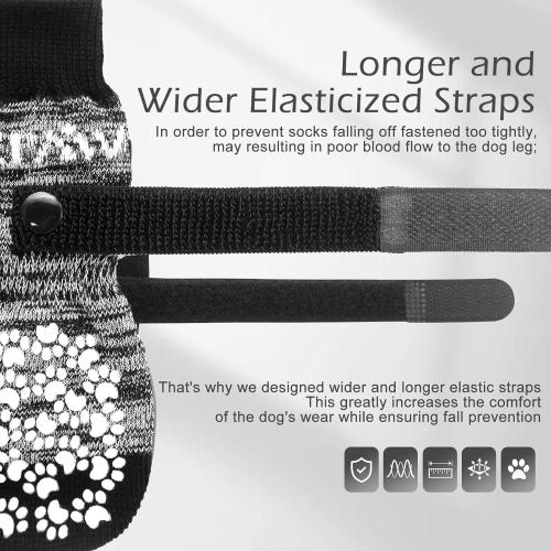 EXPAWLORER 6Pcs Anti-Slip Dog Socks to Prevent Licking Paws,Dog Shoes for Hot/Cold Pavement,Best Paw Protector Traction Control on Hardwood Floor,Dog Booties for Puppy Small Medium Large Senior Dogs