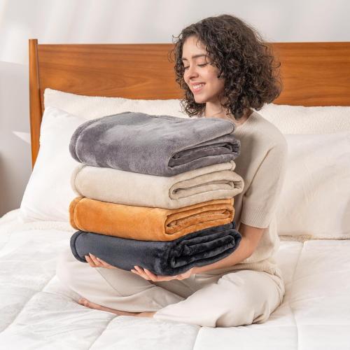 Berkshire Blanket Classic VelvetLoft® Solid Throw Blanket, Lightweight Soft Fuzzy Plush Throw Blanket for Bed and Couch, Grey Heron, 50x60 Inches