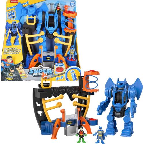 Fisher-Price Imaginext DC Super Friends Batman Toy, Robo Command Center Playset & Figures, Detachable 10-inch Robot for Kids Ages 3  Years