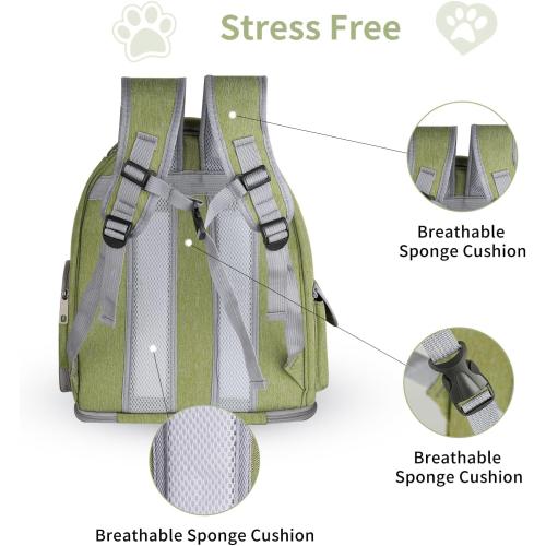 Cat Backpack Carrier for Cats and Small Dogs, Breathable Cat Bubble Backpack, Airline Approved Pet Travel Carrier for Hiking Camping Outdoor(Green)