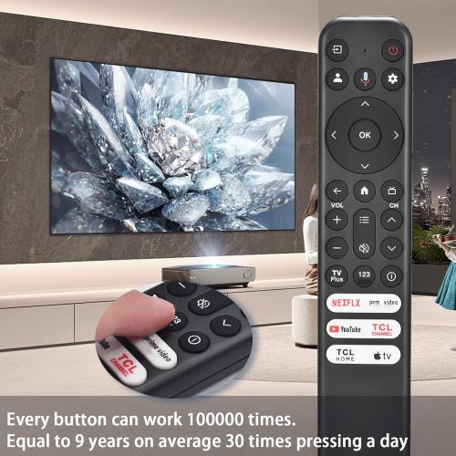 for TCL Google TV Remote, RC813 for Voice Replacement Control,for Android Mini-LED QLED 4K UHD Smart Television, with 6 Shortcut Buttons for NEIFLX/Prime/YouTube/TCL/Apple TV Buttons