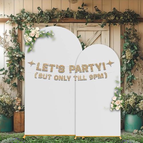 Arch Backdrop Stand and Cover Set (7.2ft,6ft) Birthday Party Wedding Ceremony Bridal Baby Shower Event Decor Gender Reveal (White, 7.2Ft 6Ft)