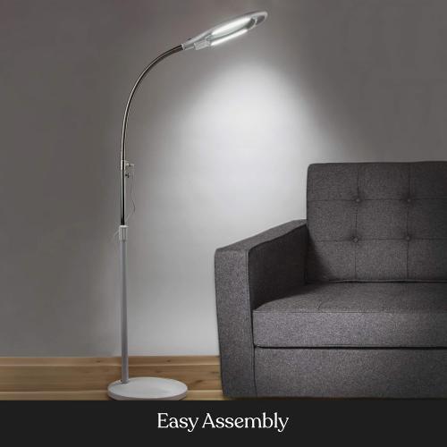 Brightech LightView Pro Magnifying Glass with Light and Stand, Magnifying Floor Lamp with a 6-Wheel Rolling Base for Facials, Lash Estheticians, Dimmable LED Work Light for Sewing, Crafts