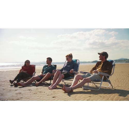 SUNNYFEEL 12.6 High Seat Beach Chair for Adults, High Back 5-Position Lay Flat Reclining Beach Chair with Detachable Cooler Bag, Folding Beach Chair with Cup Holder, Heavy Duty 360 LBS