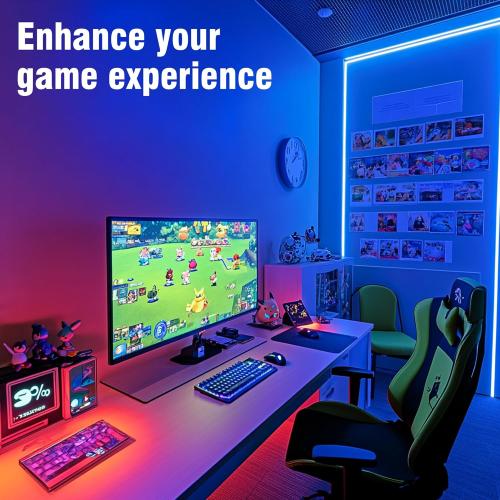 VOLIVO 25 ft Led Strip Lights for Bedroom, Color Changing Led Light Strips Kit with Bluetooth App Control and IR Remote, RGB Music Sync Lighting for Room, Home Decor