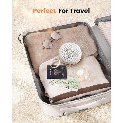 Dreamegg Portable Noise Machine for Baby Adult, Features Powerful Battery, 21 Soothing Sound, Noise Canceling for Office & Sleeping, Sound Therapy for Home, Travel, Registry Gift, Classic White