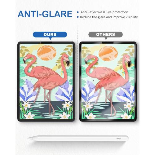 XIRON [2 PACK] Paper Screen Protector Compatible with iPad Pro 12.9 (2022&2021&2020&2018), High Touch Sensitivity No Glare for iPad Pro 12.9 Matte Screen Protector, Compatible with Apple Pencil