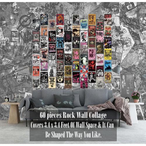 JZHLLOY Punk Hip Hop/Rap Wall Collage Kit | Rock and Roll Posters for Room Aesthetic | Unique Retro Album Covers Aesthetic Poster | Rapper Posters