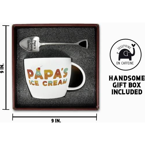 Papa's Ice Cream Bowl and Spoon - Ideal Father's Day, Christmas or Birthday Gift
