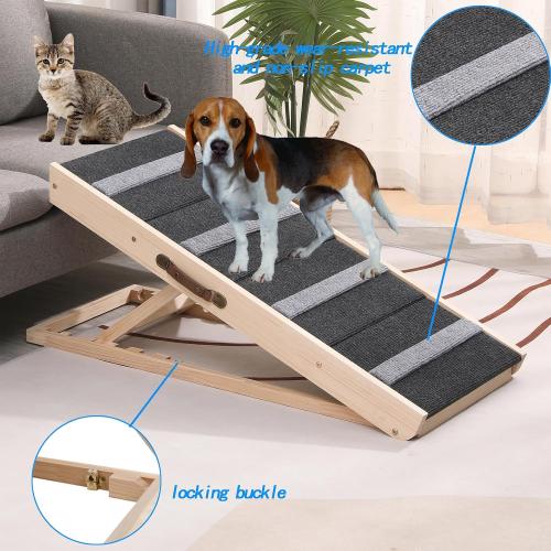 Upgrade 2-in-1 Pet Ramp Dog Stair,Folding Pet Stairs,Portable Dog Ramp for Small&Large Old Animals with Non-Slip Surface,Dog Ramp for Bed,Couch and Car,11.8 to 23.6 Height Adjustable(40×17.7)