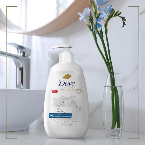 4 Dove Advanced Care Hand Wash Deep Moisture 4 Count for Soft, Smooth Skin, More Moisturizers than the Leading Ordinary Hand Soap, 12 oz
