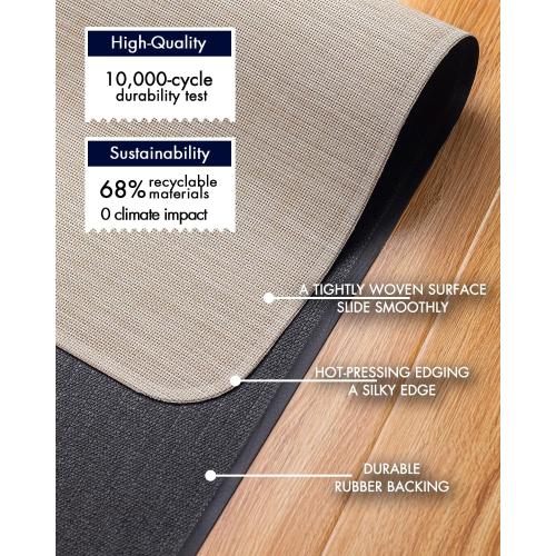 Office Chair Mat for Hardwood Floor Under Desk Computer Rolling Chair Mat for Wood/Tile Floor Non-Slip Heavy Duty Desk Rug PVC Plastic Hard Floor Protector 45x 53 (Parchment)