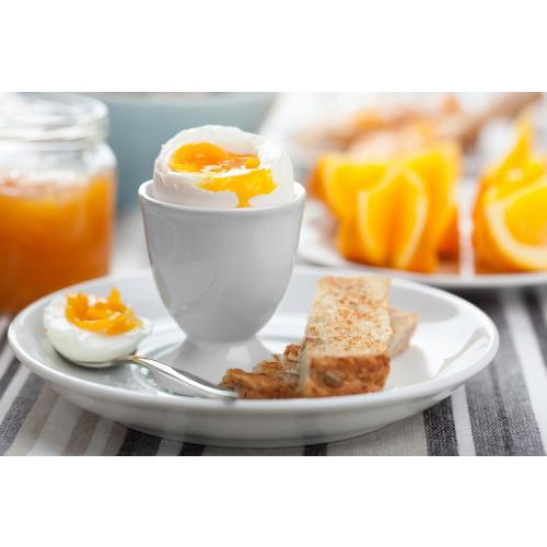 HIC Kitchen Single Egg Cup Set, Fine White Porcelain, Set of 6