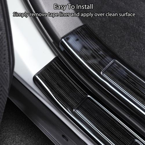 for Toyota RAV4 2025 2024 2023 Door Sill Protector Cover, Stainless Steel Outer Door Entry Guard Plate Fit for RAV-4 2022 2021 2020 2019 Trim Accessories Interior Decoration Sticker-Black