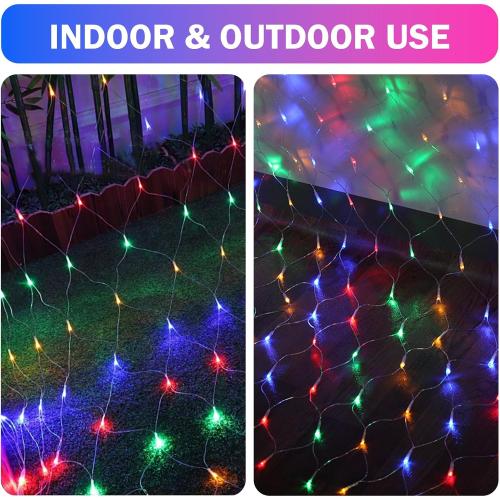 HeKation Christmas Net Lights Outdoor, 200 Led Christmas Bush Lights with 8 Modes, 6.6ft x 9.8ft, Timer, Connectable, Waterproof
