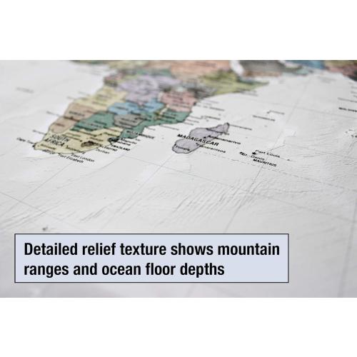 Laminated World Odyssey Map Poster | Executive Style Map | Includes The Most Legible Location Labels | 36” x 24” | Shipped Rolled in a Tube, Not Folded | Great for The Home or Classroom