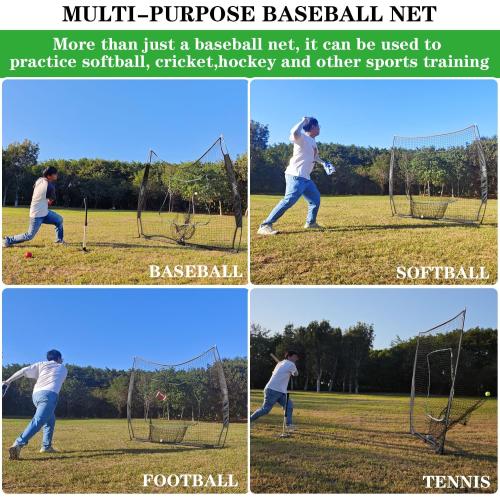 7x7FT Baseball Net for Any Skill Level Players to Batting&Hitting&Pitching | Complete Set-Net&Carry Bag&Ground Stake(Stable&Portable);Tear-resistant Fabric&Metal Frame;Easy Setup