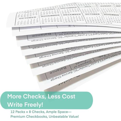 6×3 Thick Paper Check Registers for Personal Checkbook - Blank Ledger Transaction Registers for Personal or Business Bank, Saving Account, Deposit & Credit Card (12)