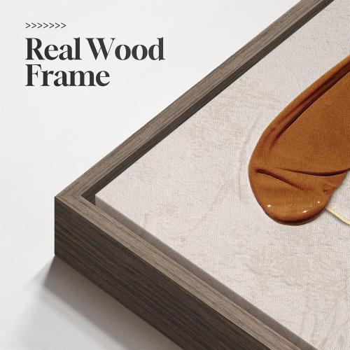 Large Framed Neutral Abstract Wall Art for Living Room, Set of 3 Rustic Beige Brown Canvas Prints Paintings Artwork for Walls, Minimalist Stone Pictures for Hallway Stair Office Wall Decor 24x36 Inch