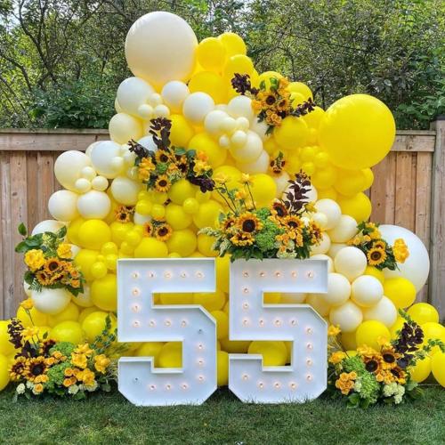 130pcs Yellow Balloons Different Sizes 18 12 10 5 Party Latex Balloons for Boys Girls Birthday Baby Shower Gender Reveal Wedding Sunflower Party Decorations
