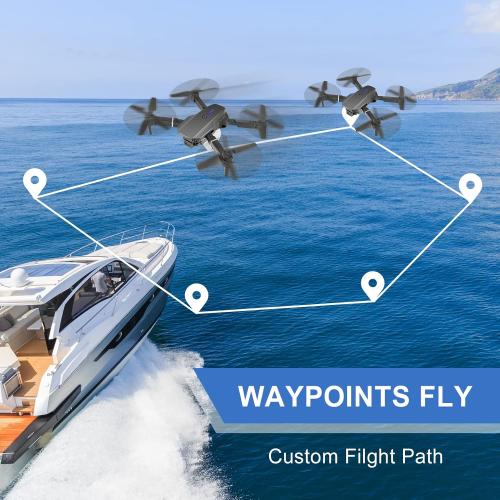 Mini Drone with Camera 4K HD FPV, headless mode，Altitude Hold, Gesture Selfie, One Key Take Off/Landing, 360° Flips, Waypoint Fly, 2 Batteries, Foldable RC Quadcopter with Drones Beginners