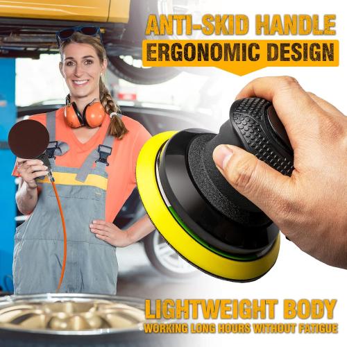 Autolock 5 Inche Air Random Orbital Sander, Pneumatic Palm Car Sander For Wood Polisher Metal, Auto Body Work, Da Sanders, Dual-action Sander