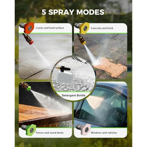 Pressure Washer, Power Washers with 4 Quick Connect Nozzles, High Pressure Washer for Cars, Fences, Patios, Decks, Boats, Home Use