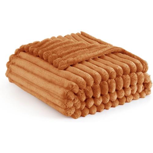 Bedsure GentleSoft Burnt Orange Twin XL Blanket for Bed - Cozy Soft Fall Blankets for Women, Cute Small Fleece Throws for Girls, Birthday Gifts for Women, 66x90 Inches