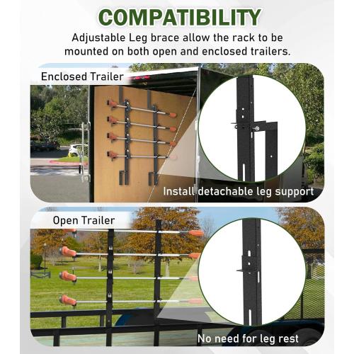 4 Place Weedeater Racks for Trailer, Weed Eater Rack for Open Trailer and Enclosed Trailer Trimmer Rack Holder with 4 Individual Locks Landscape Equipment Organization Storage Rack