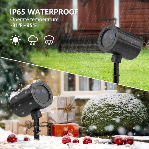Christmas Projector Lights Outdoor, BLOFUN Red and Green Starlight Projection Light, 3 Modes with Remote Control, Halloween, Christmas, Party, New Year Decoration Waterproof and Frostproof-Multicolor