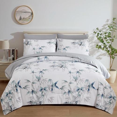 Comforter Set King Size - 7 Pieces Bed in a Bag, Bedding Set, Soft Lightweight Microfiber White Comforter Sets with Sheets and Pillows (White,King)