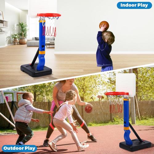 Size 27.55 to 54.33  Toddler Basketball Hoop Indoor, 27.55 to 54.33 Height Adjustable Mini Basketball Hoop Outdoor, Toys for Age 3  Boys Girls Kids Babies Gifts Birthday Children's Day Parent Games Learning Exercising