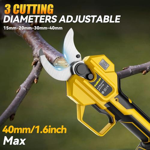 2-IN-1 Electric Pole Pruning Shears Cordless Compatibility with Dewalt 20V MAX Battery, 1.6 Cutting Diameter Pruner, 14.8 FT MAX Extension Pole Saws for Tree Trimming(NO Battery) (Pruning Shears-1)