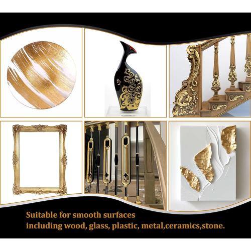 Gold Leaf Gilding Adhesive Set - 100ml Metal Leaf Glue & 100ml Protective Varnish, Gold Foil Sheets 100pcs, Fast Dry Gold Leaf Kit for Art, Crafts, Furniture and Painting, Non Toxic, Long-Lasting