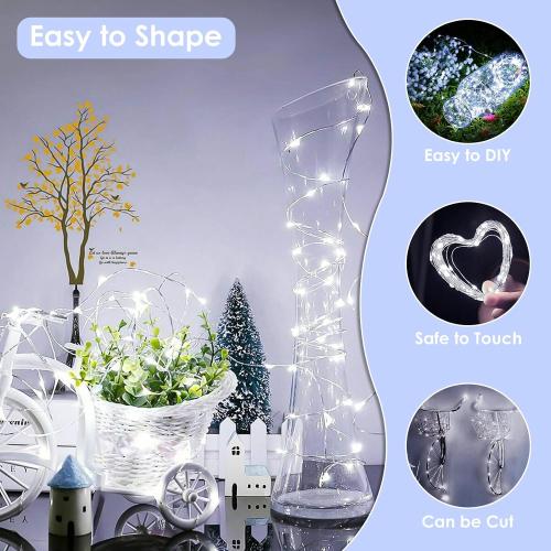 33Ft 100LED Fairy Lights Plug in, Waterproof String Lights Outdoor & Indoor 8 Modes with Timer, Christmas Light Bedroom Decor, Twinkle Light for Girl's Room Garden Christmas Decorations (Cool White)