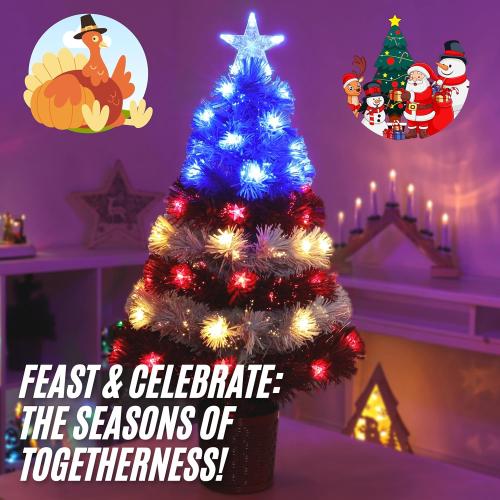 Christmas Concepts® 36 Fibre Optic LED American Flag Tree - Red, White & Blue Decoration for the 250th Anniversary of USA Independence Day - July 4th Celebrations