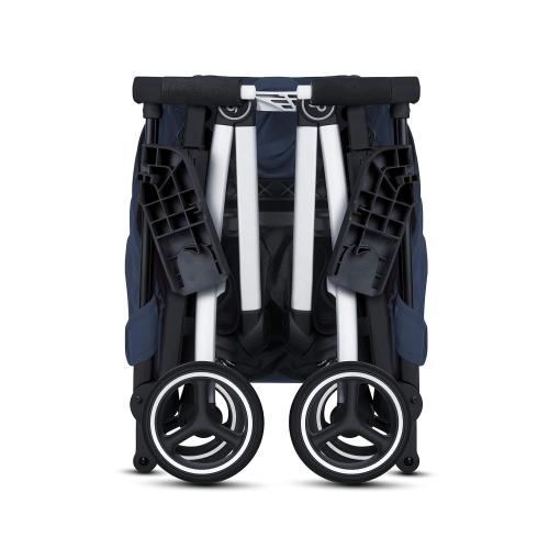 gb Pockit  All City, Ultra Compact Lightweight Travel Stroller with Front Wheel Suspension, Full Canopy, and Reclining Seat in Night Blue