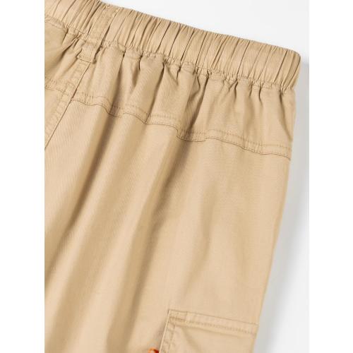 Size LYT....LOKTARC Boys Cargo Shorts Elastic Waist Multi Pocket Contrast Summer Shorts