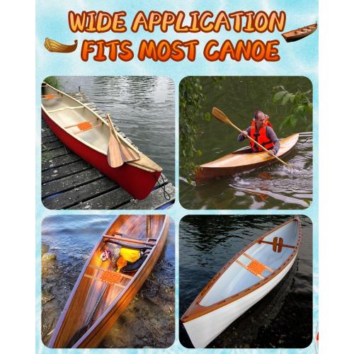 34″ Wood Canoe Seat with 32″ Paddles, 4Pcs Replacement Canoe Hardware Accessories