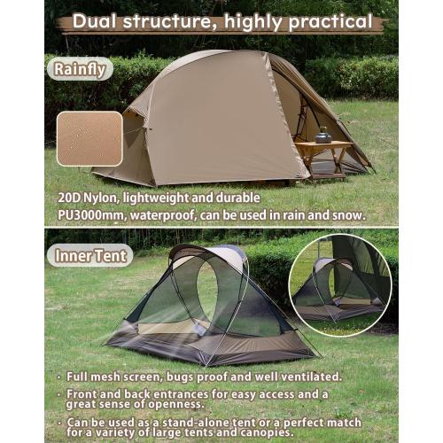 MC TOMOUNT Backpacking Tent Ultralight Nylon 1-2 Person Tent 3.3lbs-4.4lbs for Hiking Camping