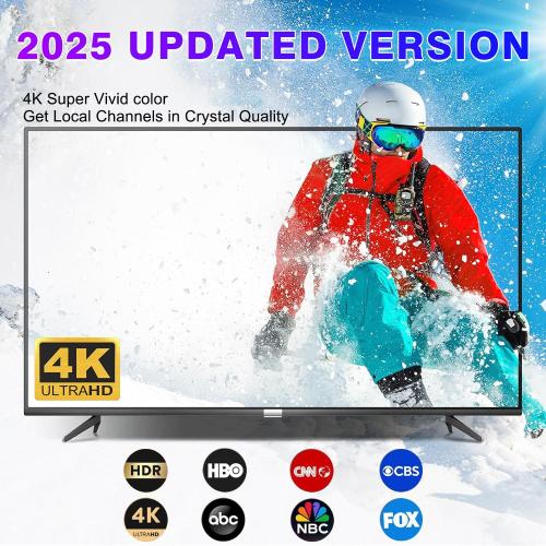 HIDB TV Antenna for Smart TV Indoor, Digital Indoor HD Antennas with Strong Magnetic Base, Easy Installation, Long Range Reception for Local Channels 4K 1080P, 10ft Long Cables (Black)